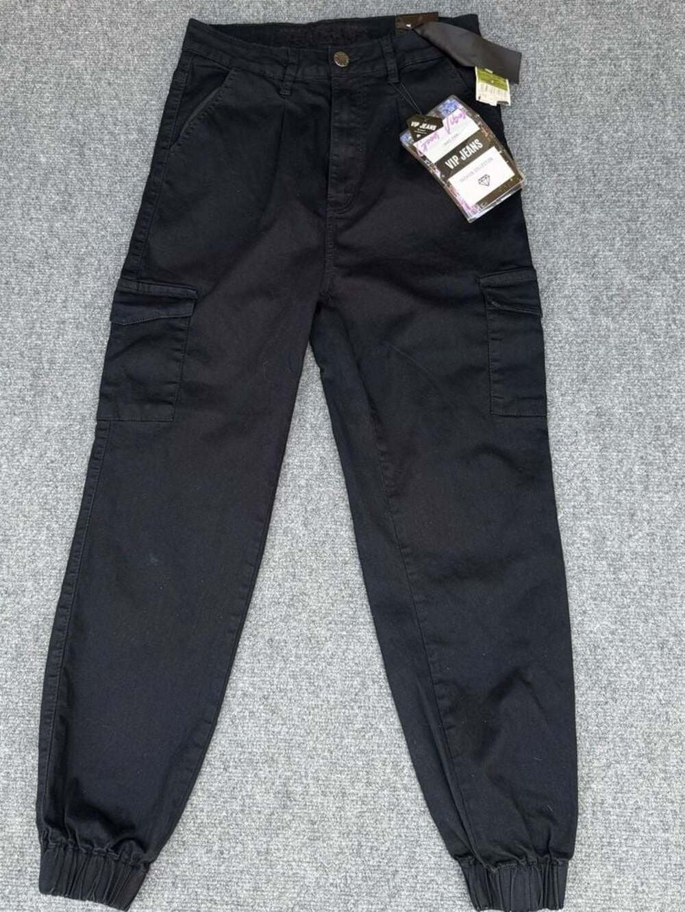 VIP Jeans Black Cargo Jogger Pants Size 11/30